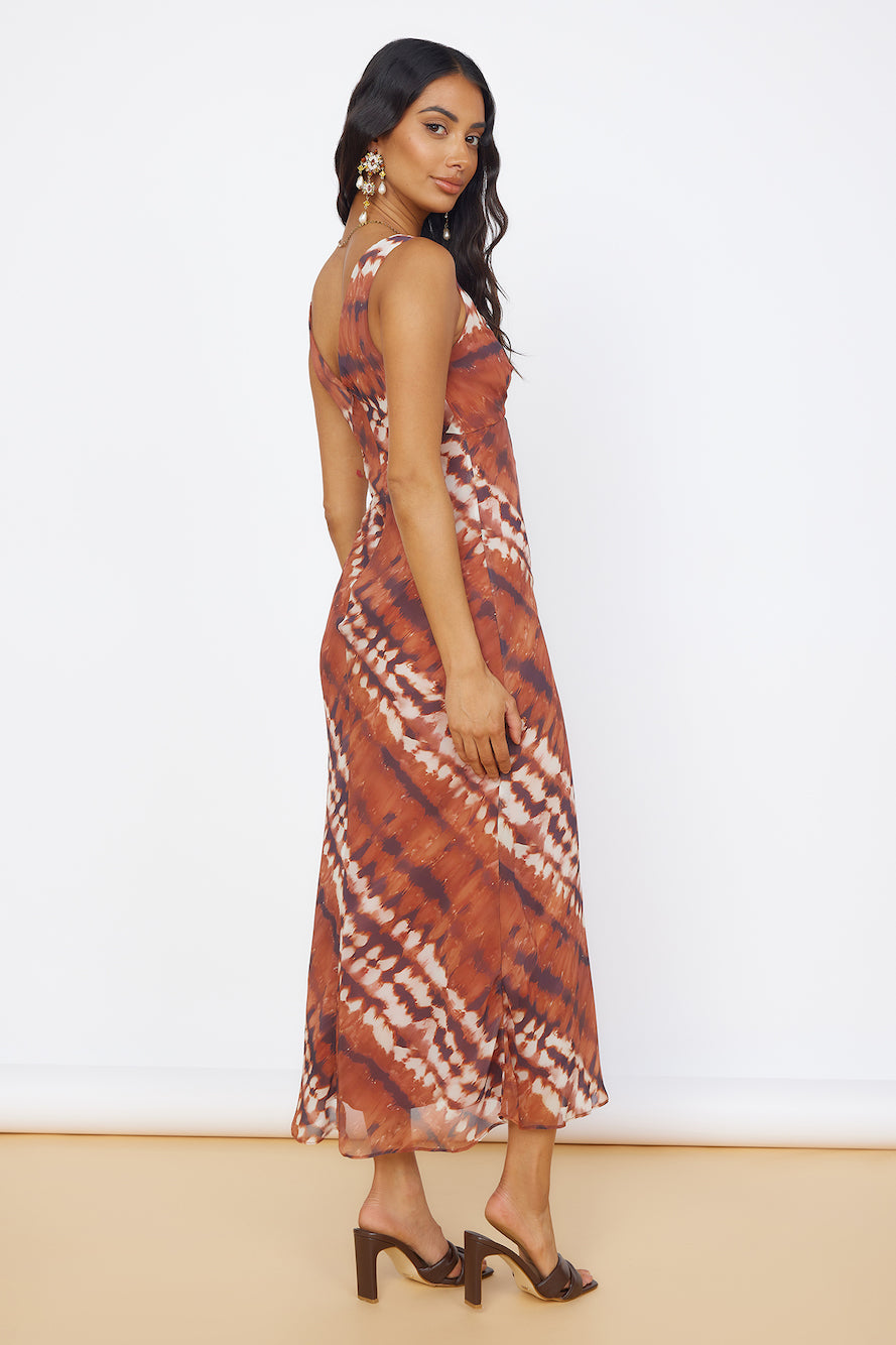 Sweet Reflections Maxi Dress Brown