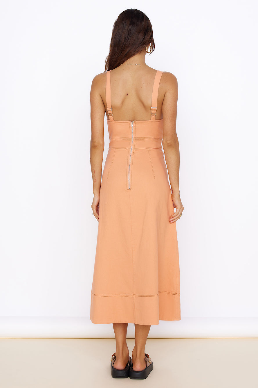 Summer Dreaming Midi Dress Orange