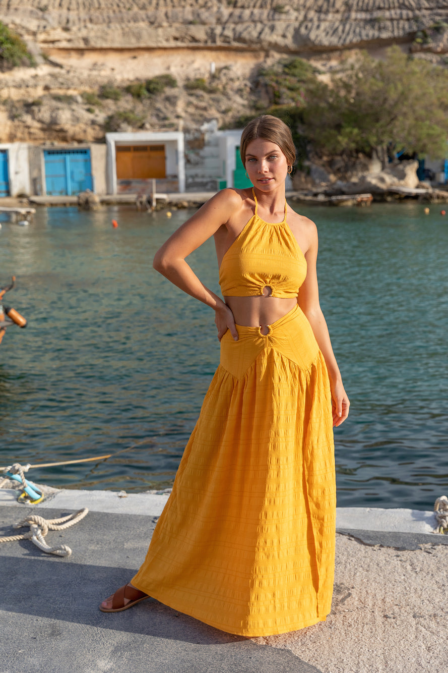 Lemon Tree Maxi Skirt Yellow