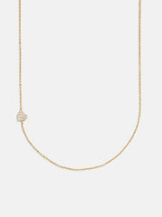 18K Gold Asymmetrical Heart Necklace - Heart