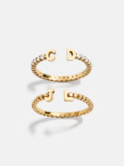 14K Gold Custom Initial Ring - Gold