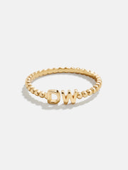 14K Gold Custom Initial Ring - Gold