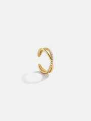 Mercedes 14K Gold Ear Cuff - Gold/Pavé