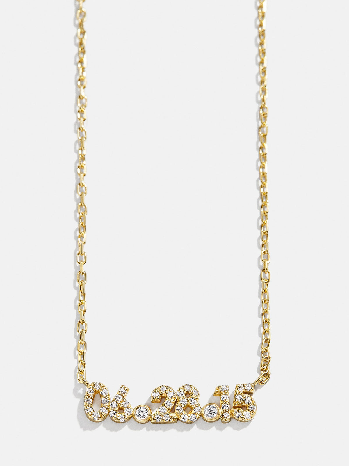 14K Gold Pavé Custom Number Necklace - 14K Gold. Pavé Cubic Zirconia Stones