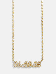14K Gold Pavé Custom Number Necklace - 14K Gold. Pavé Cubic Zirconia Stones
