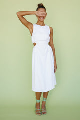 Hold Me Tight Midi Dress White