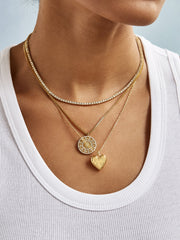 14K Gold Custom Bubble Heart Necklace - 14K Gold