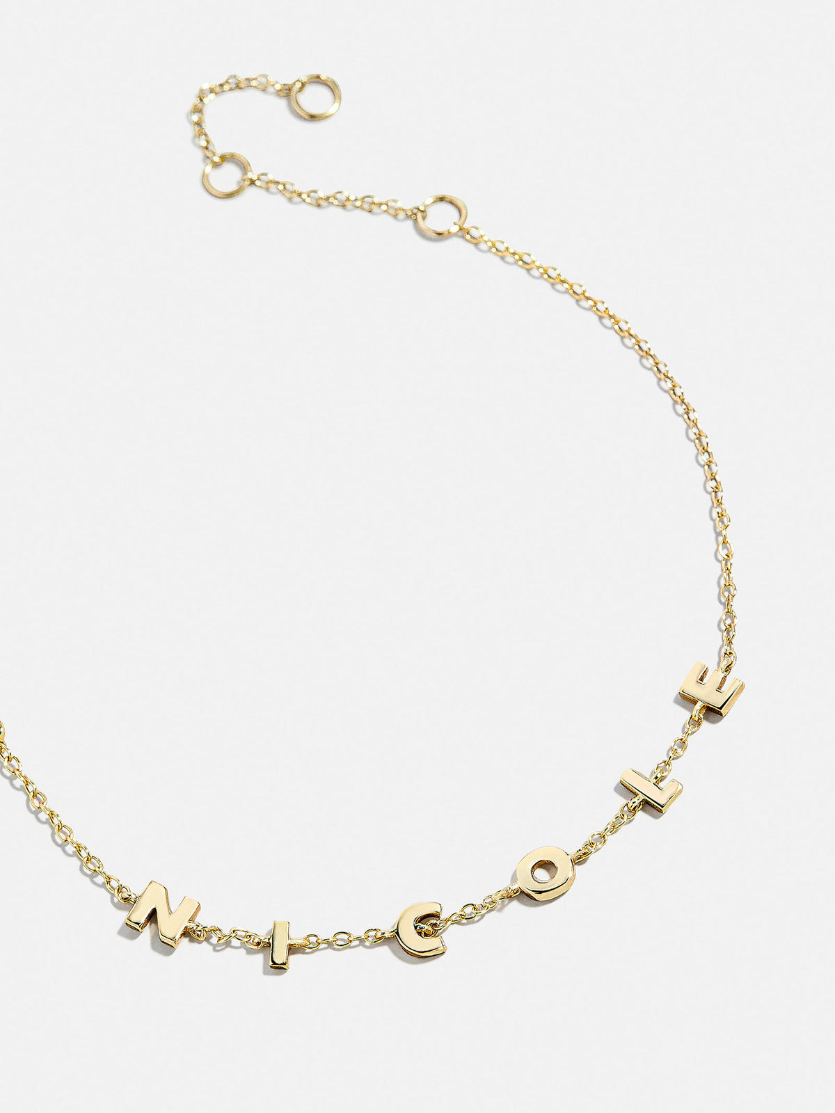 Mini 14K Gold Custom Spaced Letter Name Bracelet - 14K Gold