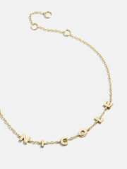 Mini 14K Gold Custom Spaced Letter Name Bracelet - 14K Gold