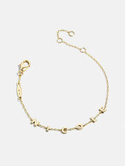 Mini 14K Gold Custom Spaced Letter Name Bracelet - 14K Gold