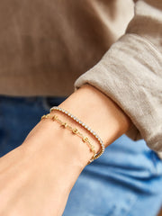 Mini 14K Gold Custom Spaced Letter Name Bracelet - 14K Gold