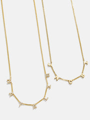 Mini 14K Gold Spaced Letter Custom Name Necklace - 14K Gold