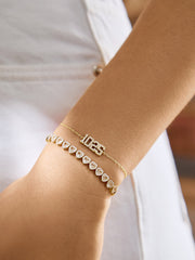 14K Gold Varsity Font Custom Number Bracelet - Varsity Font Numbers