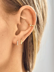 Nicole 14K Gold Earring Set - Gold/Pavé