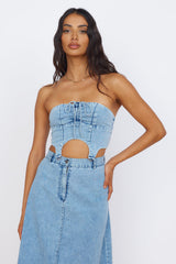 Starlit Symphony Crop Top Denim