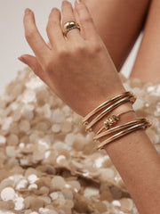 Nadia Classic Hinge Bangle - Classic Thin Gold