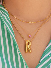 18K Gold Birthstone Pendant Necklace - Sapphire