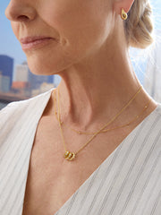 14K Gold Birthstone Charm Necklace - Gold
