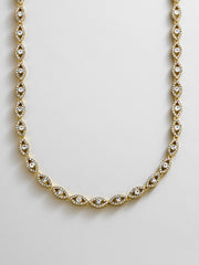 Evil Eye On Repeat Tennis Necklace - Gold/Pavé
