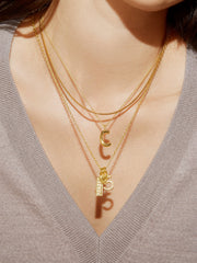 Classic Gold Initial Necklace - Gold Plated Brass