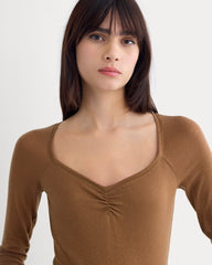 Sweetheart-Neck Top In Butterluxe | Toffee
