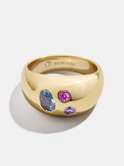 14K Gold Custom Birthstone Ring - Gold