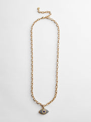 Eyes Out Necklace - Gold/Blue