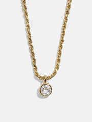 Florence 18K Gold Plated Sterling Silver Birthstone Necklace - Crystal