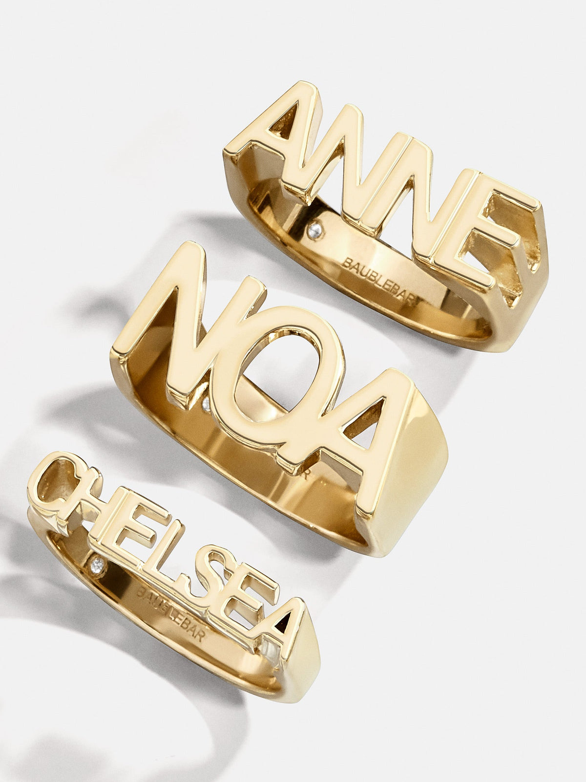 14K Gold Fineline Custom Nameplate Ring - Gold