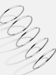 Alexia Bangle Bracelet Set - Silver