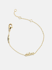 14K Gold Custom Nameplate Bracelet - 14K Gold