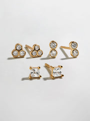 Beckett Waterproof Earring Set - Gold/Pavé