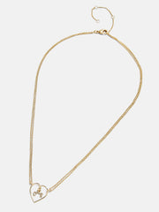 Wired Heart Custom Initial Necklace - Gold