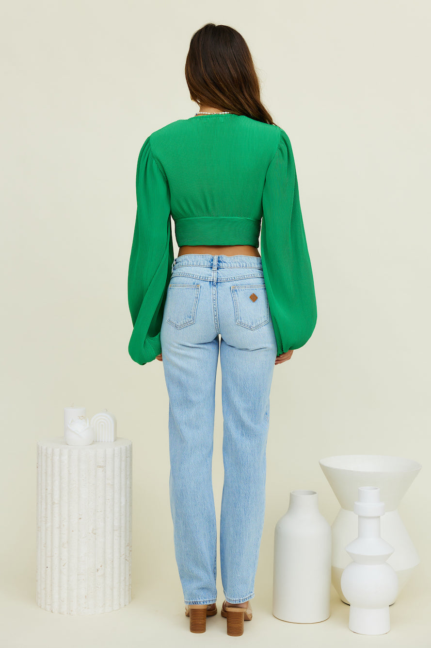 Swaying Rhythms Crop Top Green