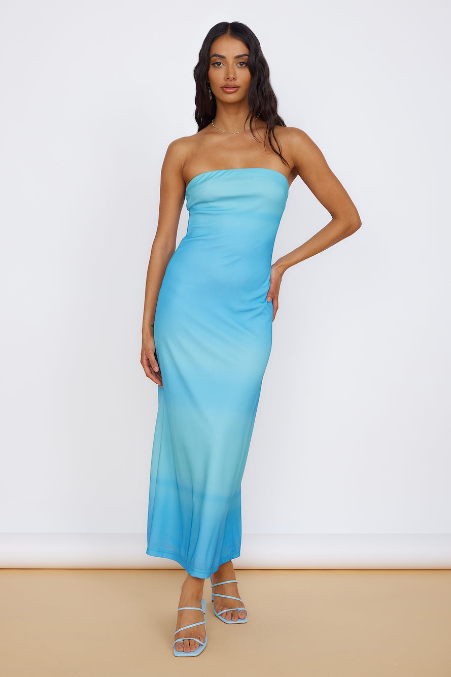 Infinite Light Midi Dress Blue