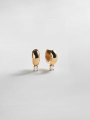 Kourtney Huggie Earrings - Kourtney Gold Plated Brass Earrings