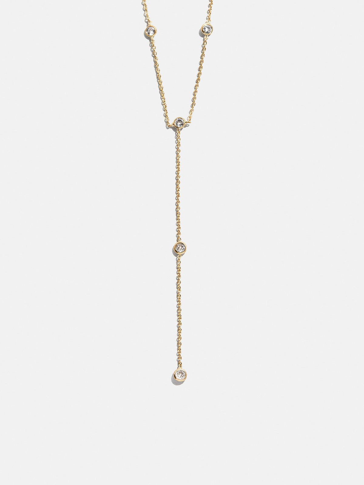 Yasmine Gold Lariat Necklace - Gold/Pavé