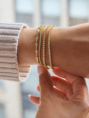 Billie 18K Gold Tennis Bracelet  - 18K Gold Plated Sterling Silver