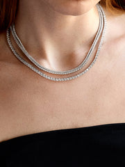 Billie Sterling Silver Tennis Necklace - Sterling Silver