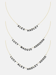 14K Gold Custom Multi Name Necklace - 3 Names