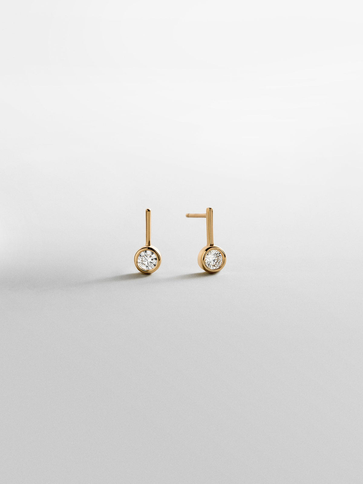 Fallon 14K Gold Bezel Earrings - Gold