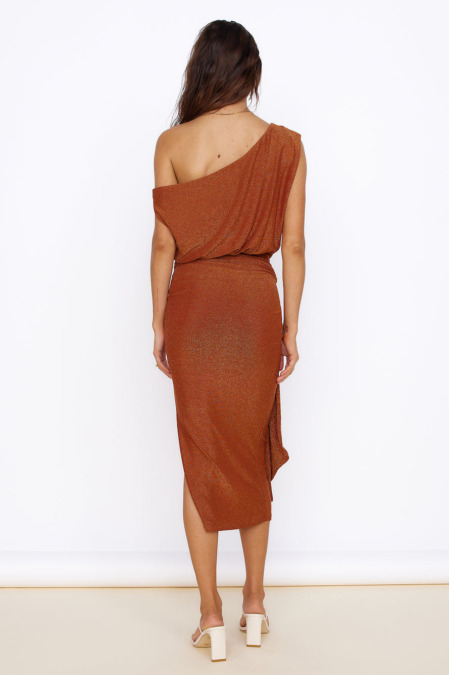 Thunderstorm Midi Dress Brown