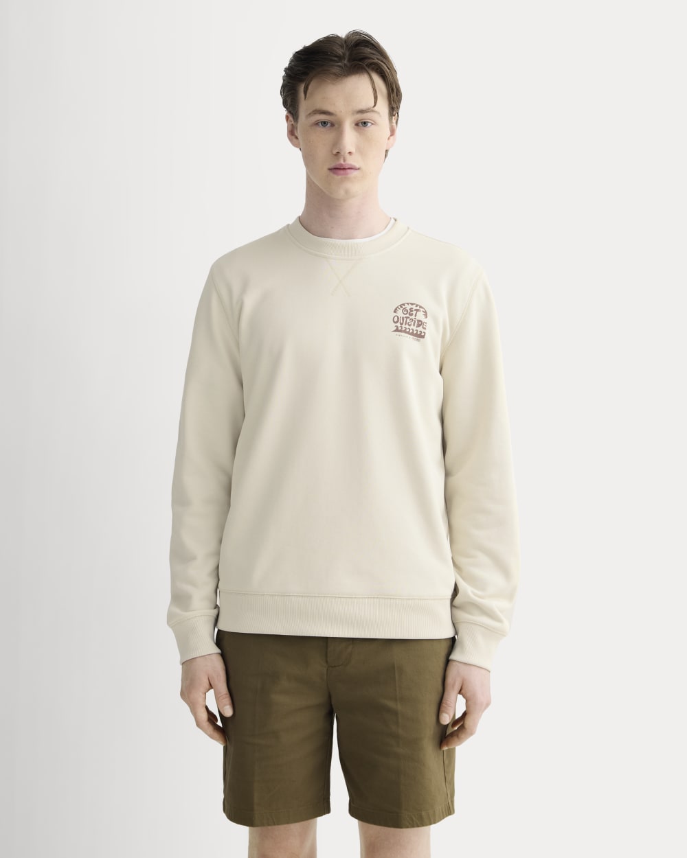 The Everlane X Parks Project French Terry Crew | Natural / Brown