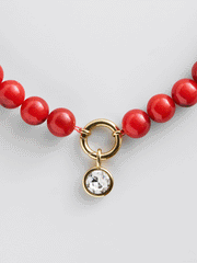 Janette Beaded Ring Necklace - Carnelian