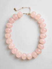 Joan Semi-Precious Necklace - Rose Quartz Bead
