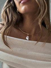 Teagan Pearl Collar Necklace - Gold/Pearl