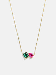 Toi et Moi 14K Gold Custom Birthstone Necklace - Gold