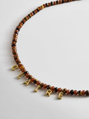 Mini Semi-Precious Custom Necklace - Tiger's Eye