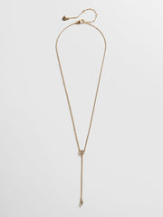 Evil Eye Lariat Necklace - Gold/Pavé
