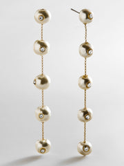 Blair Pearl & Crystal Earrings - Gold/Pearl